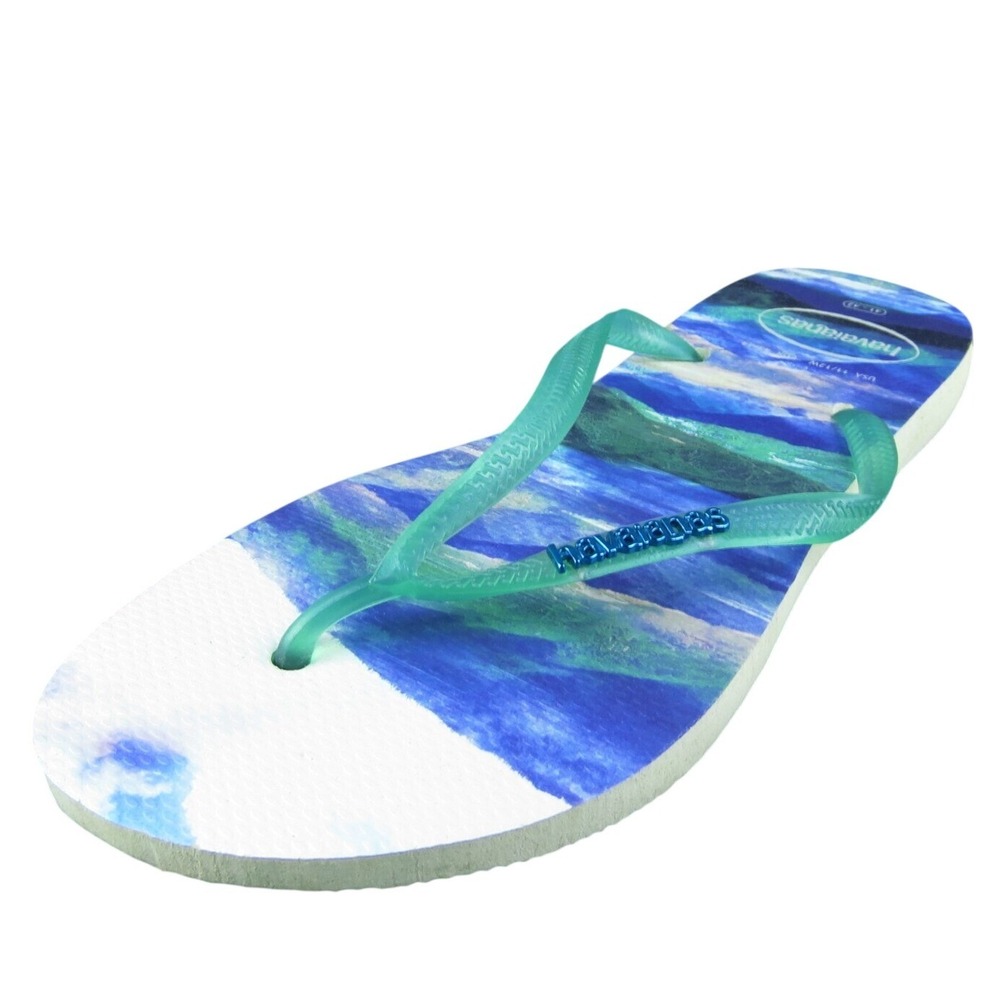 Havaianas  Women Flip Flop Sandal Shoes Blue Synthetic Size 11-12‎ Wide